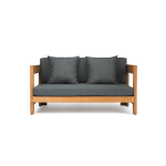 TEAK OUTDOOR CUSTARD PATIO SOFA - Image 2